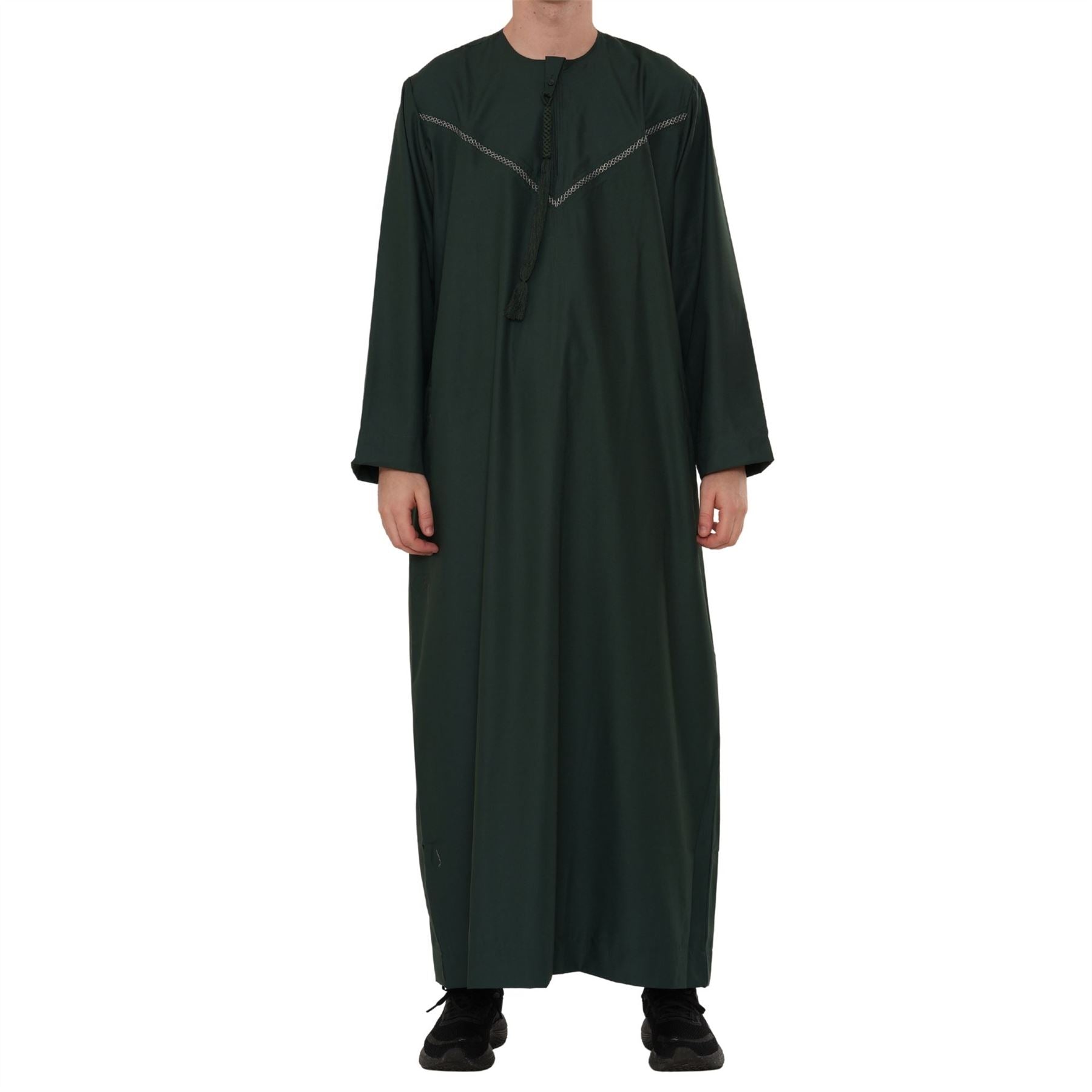 HM10 - Men's  Emirati Omani Zipped Embroidery Thobe