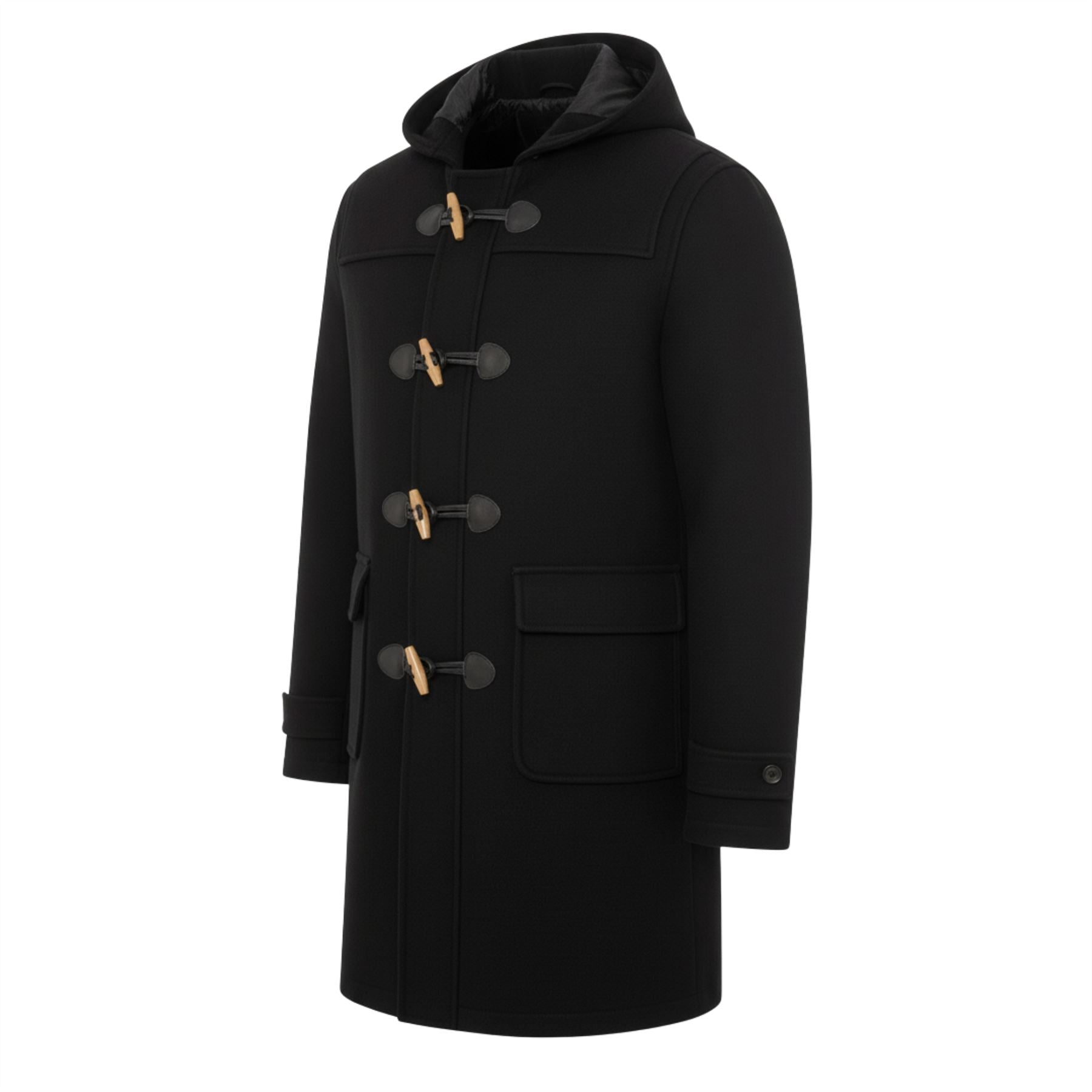 Men's Classic Toggle Fastener Hooded Duffle Coat