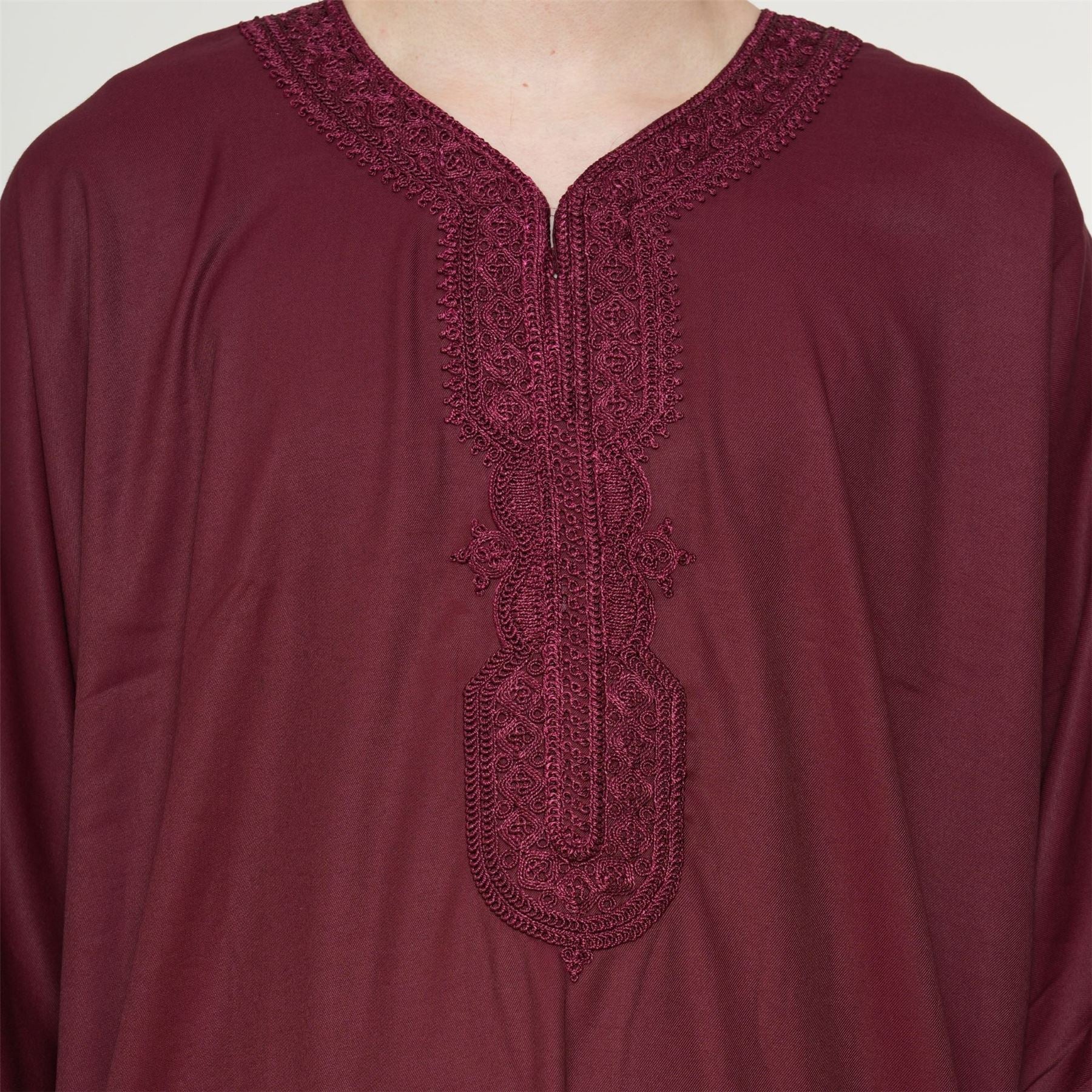Men's Half Sleeve Embroidery Moroccan Thobe