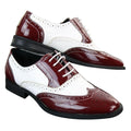 Mens Lace Patent Brogues Shoes Gatsby Classic 1920's Shiny White Black Red - Knighthood Store