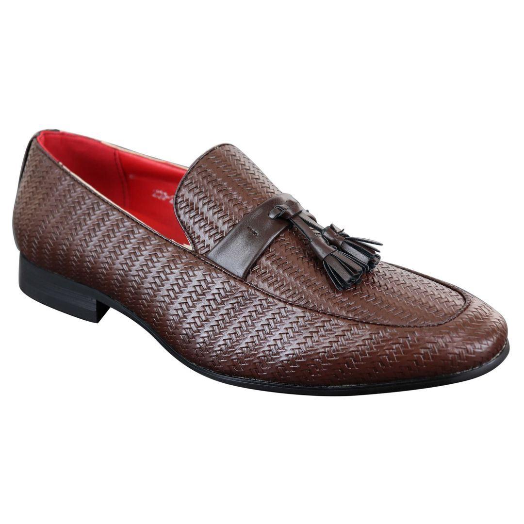 Mens Classic Vintage Tassel PU Leather Driving Shoes Loafers Smart Casual - Knighthood Store