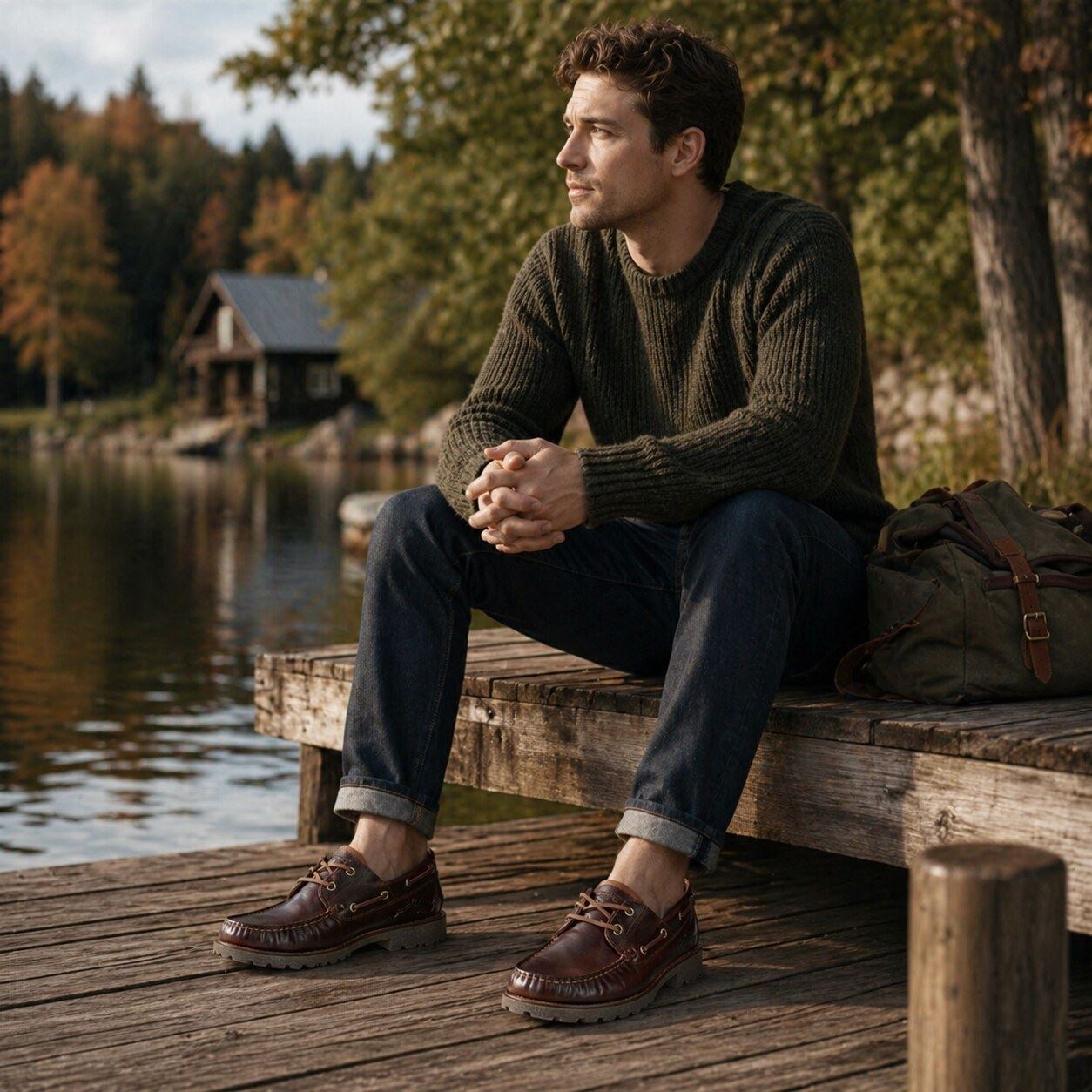 Boat C8 - Men's Waterproof Brown Leather Low-Cut Ankle Boots