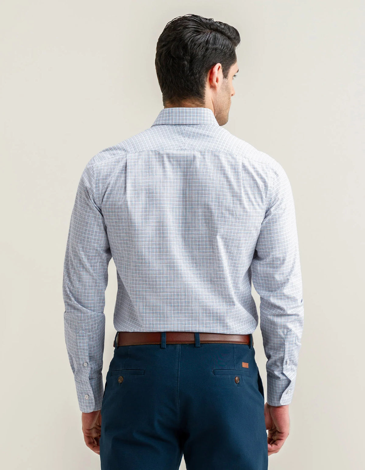 Men's Easy Care Check Shirt - Coffee Brown