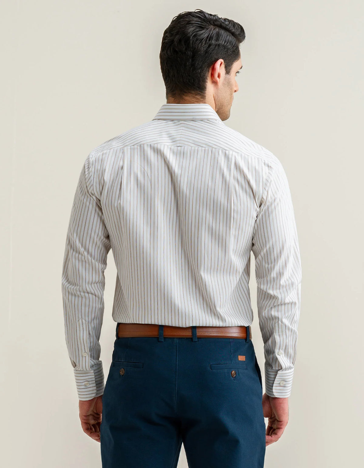 Men's Striped Twill Dress Shirt – Fawn