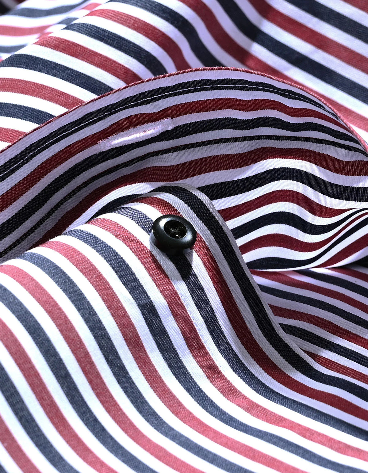 Men's Maroon Striped Cotton Dress Shirt