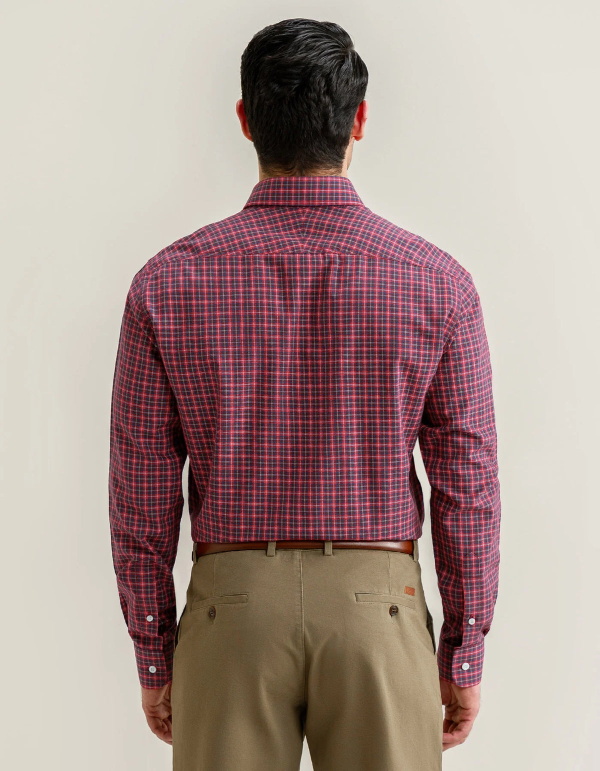 Men's Easy Care Casual Red Check Shirt