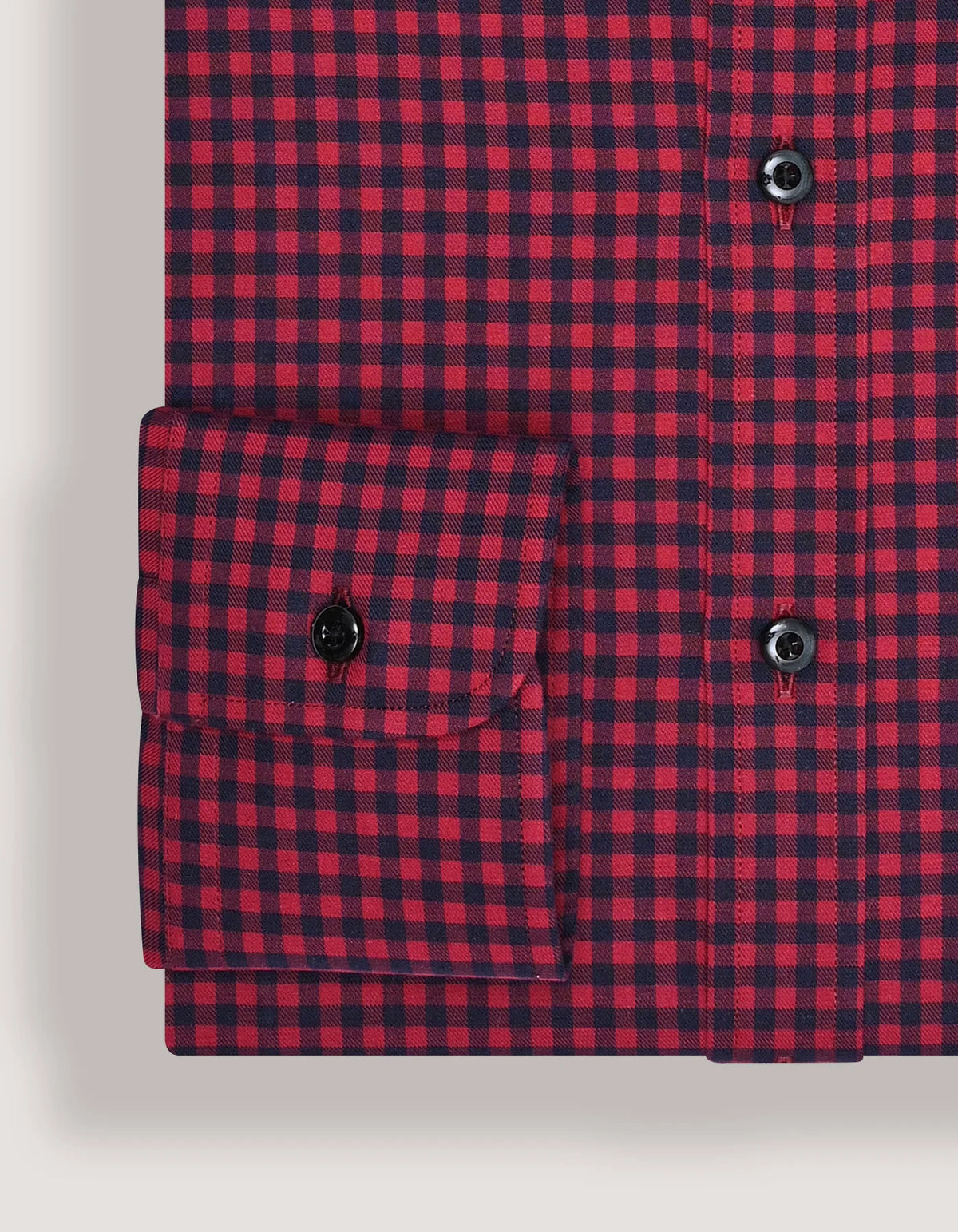 Men's Red And Navy Checkered Formal Shirt