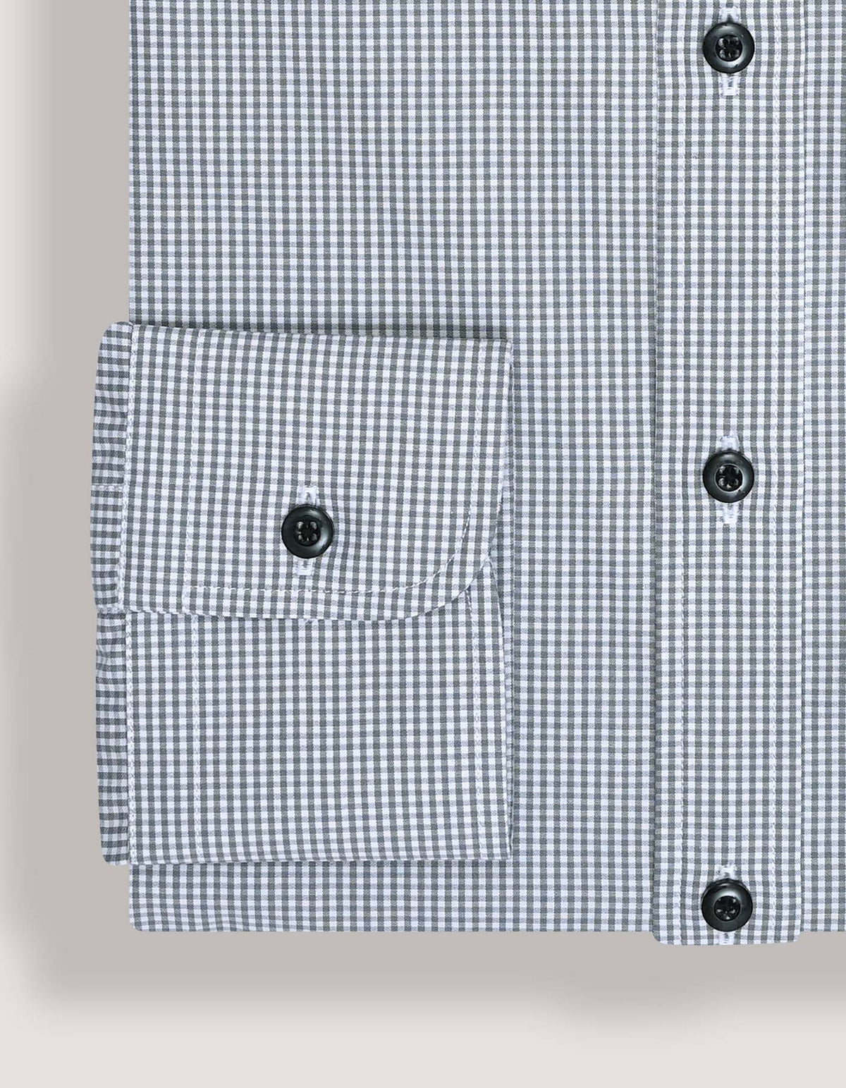 Men's Grey And White Checkered Shirt