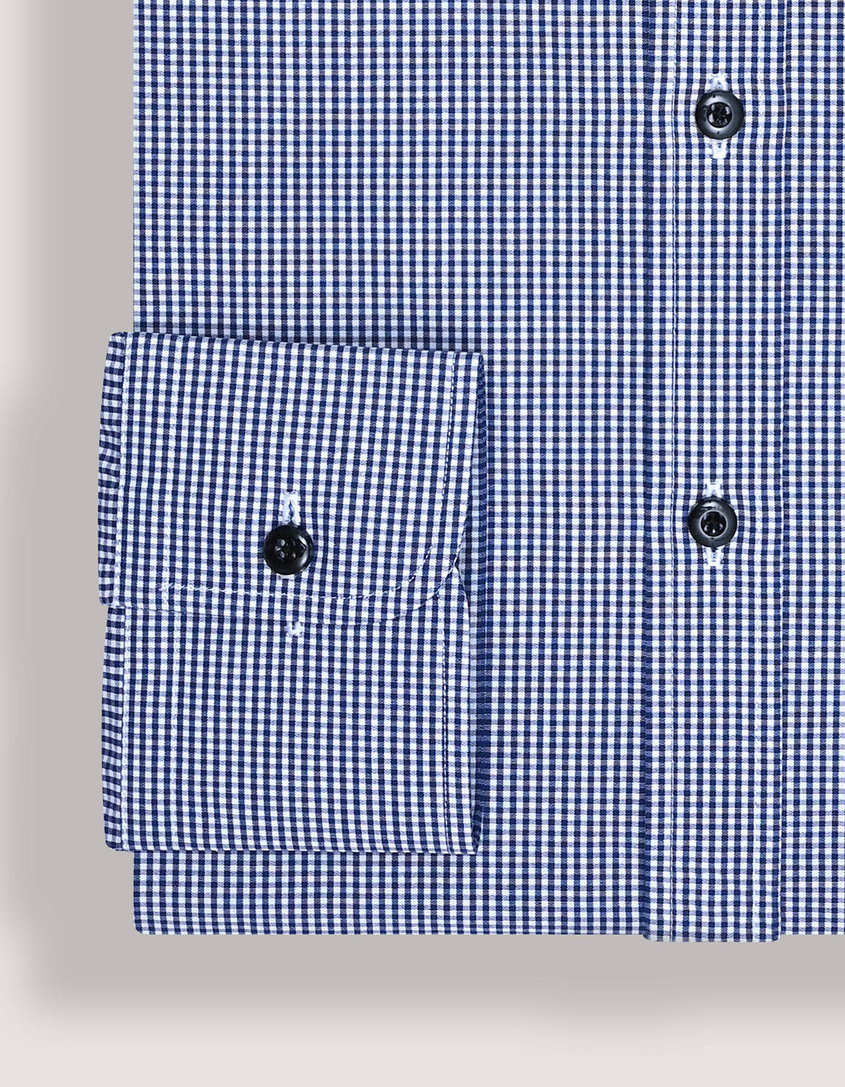Men's Navy Checkered Dress Shirt