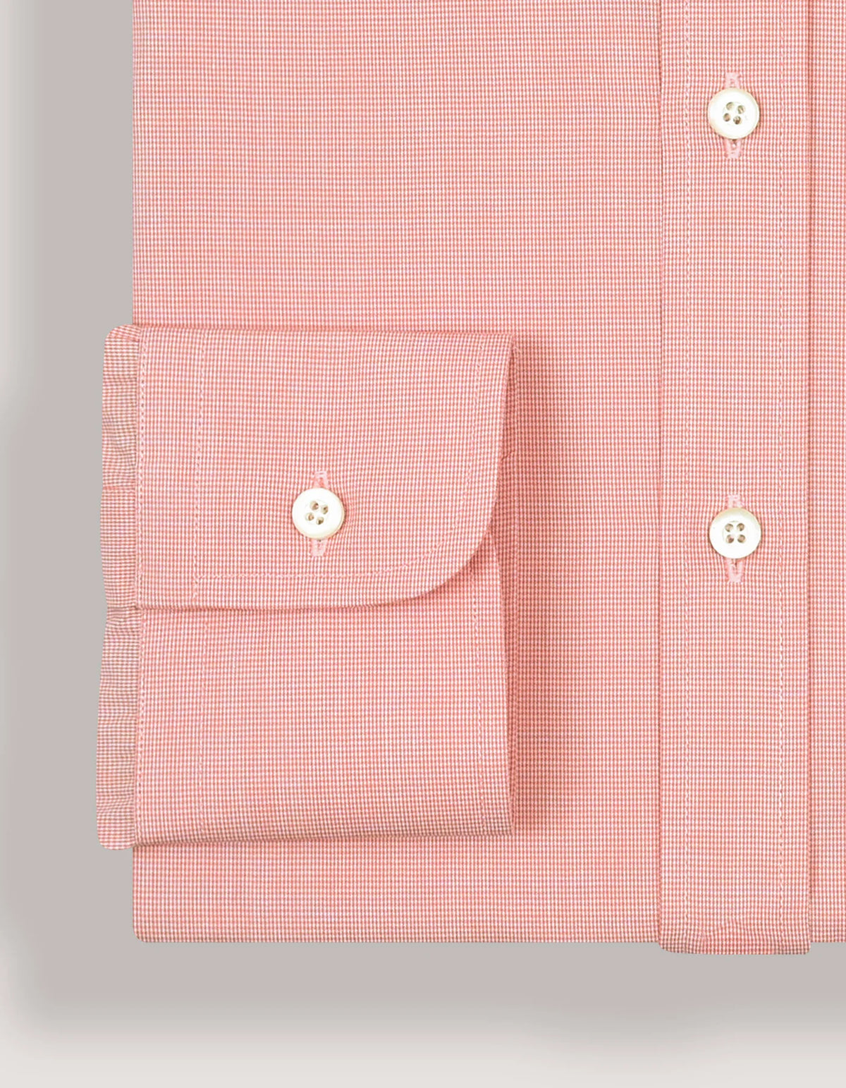 Men's Coral Pink Checkered Formal Shirt