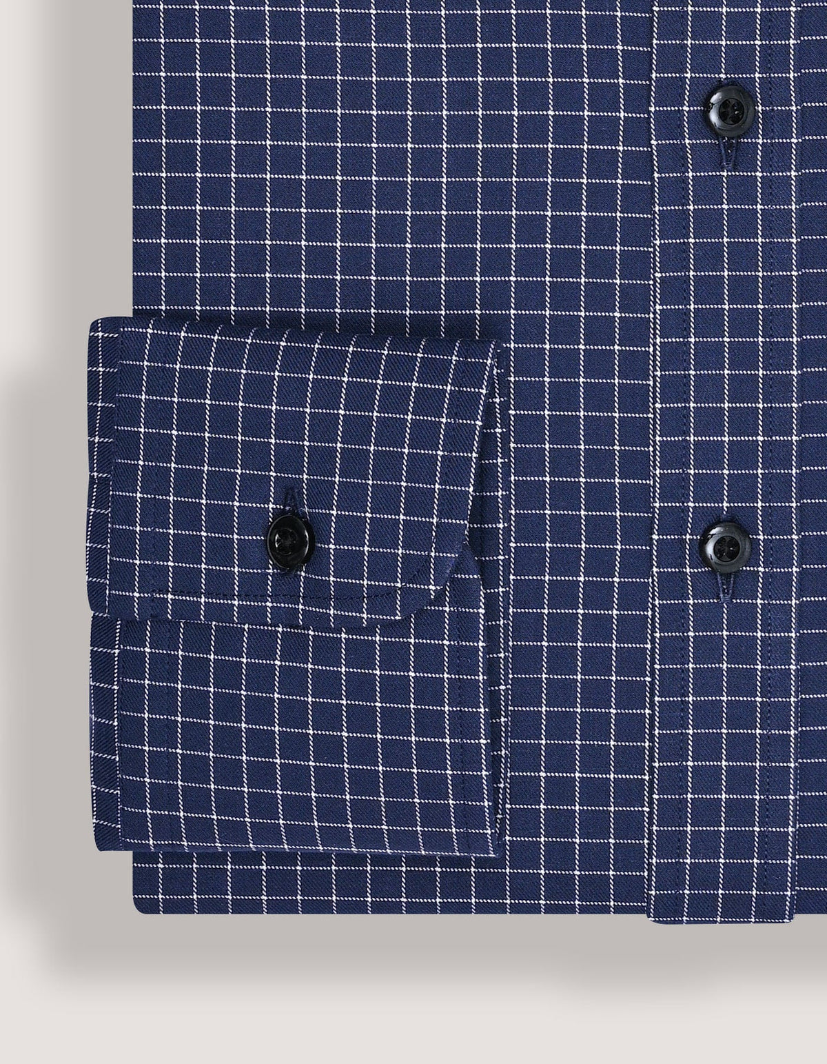 Men's Navy Formal Blend Checkered Shirt