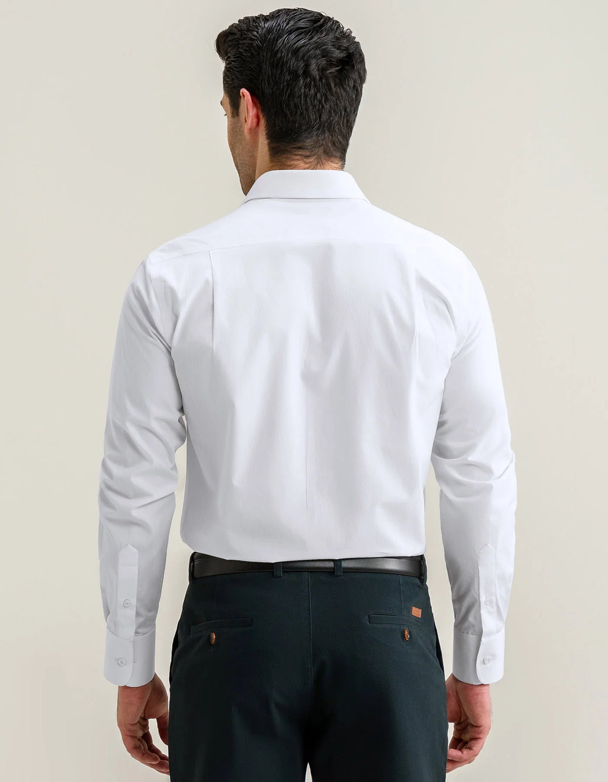 Men's Self Textured White Formal Shirt