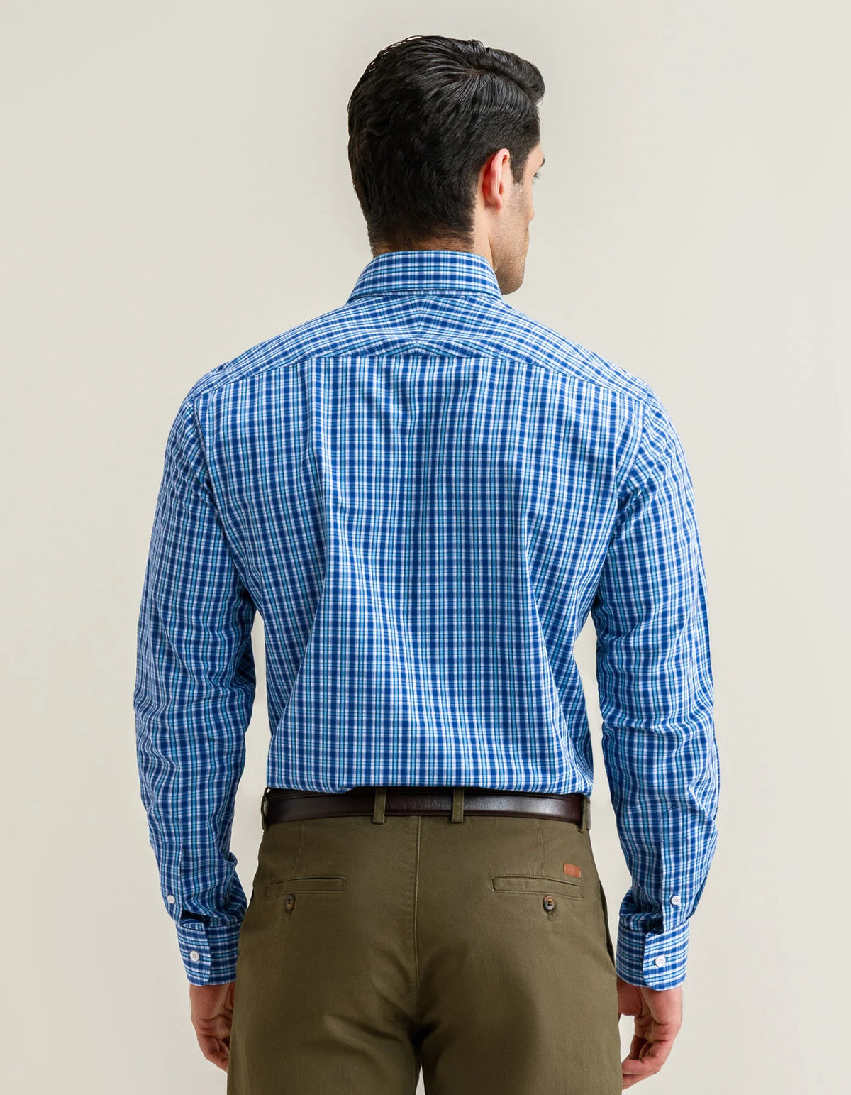 Men's Sky Blue Casual Check Shirt