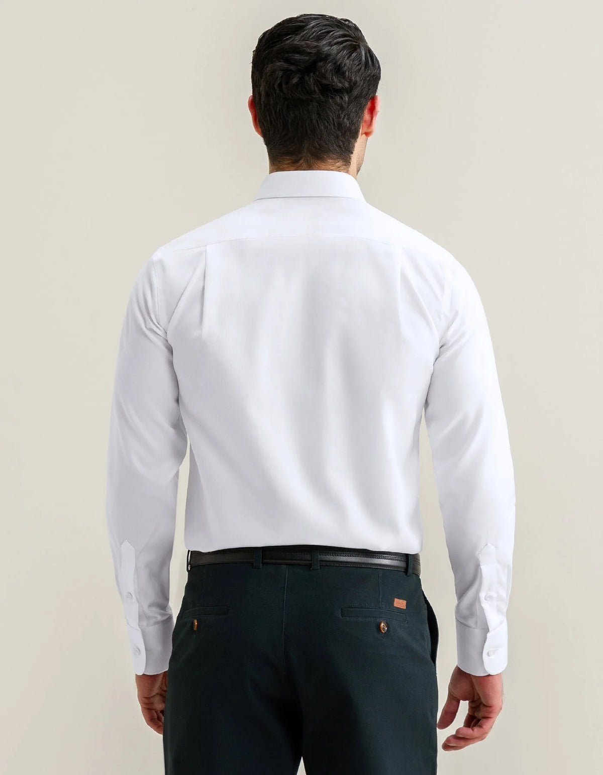 Men's White Self Textured Formal Shirt