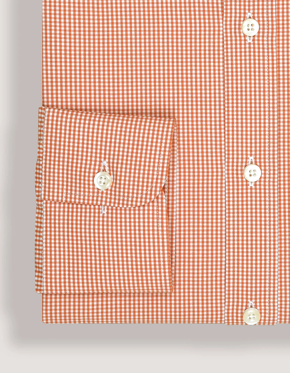 Men's Orange And White Checkered Shirt