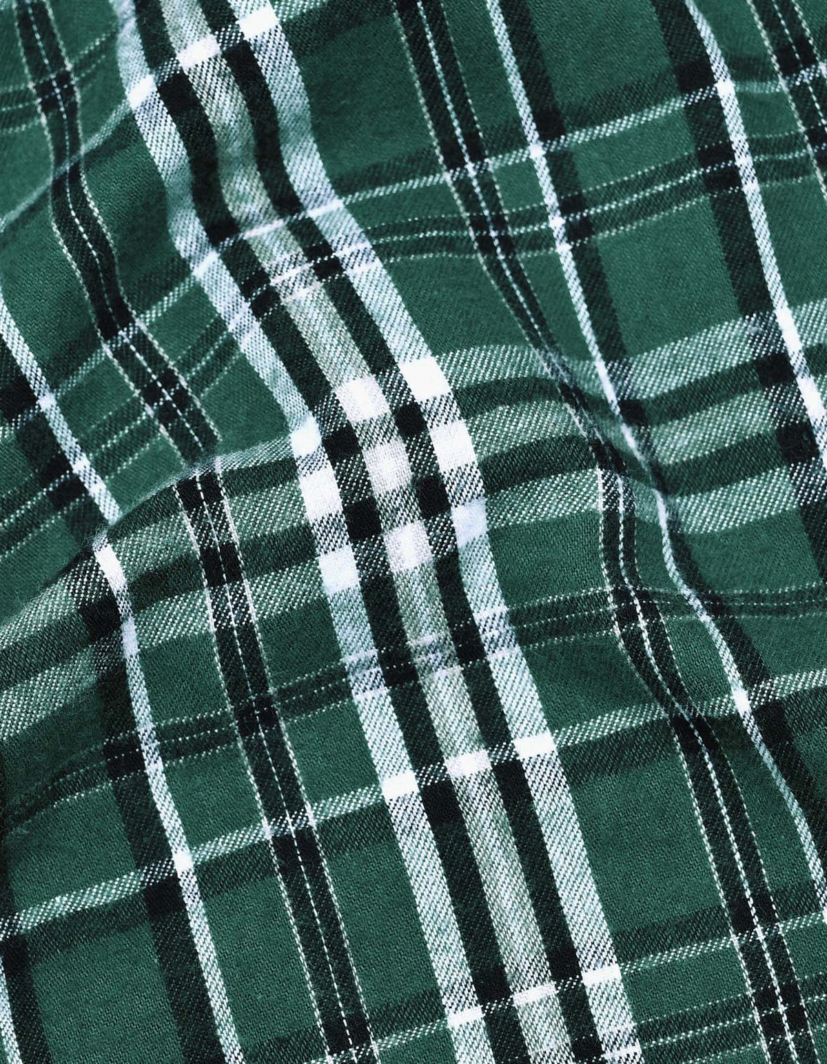 Men's Green and White Check Flannel Shirt
