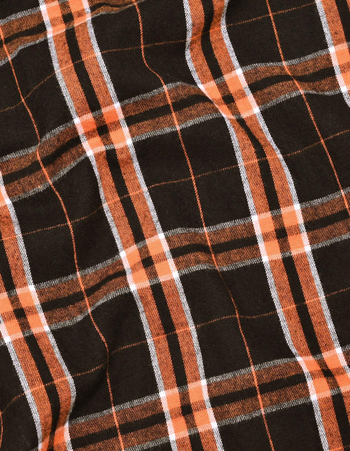 Men's Black and Rust Check Flannel Shirt
