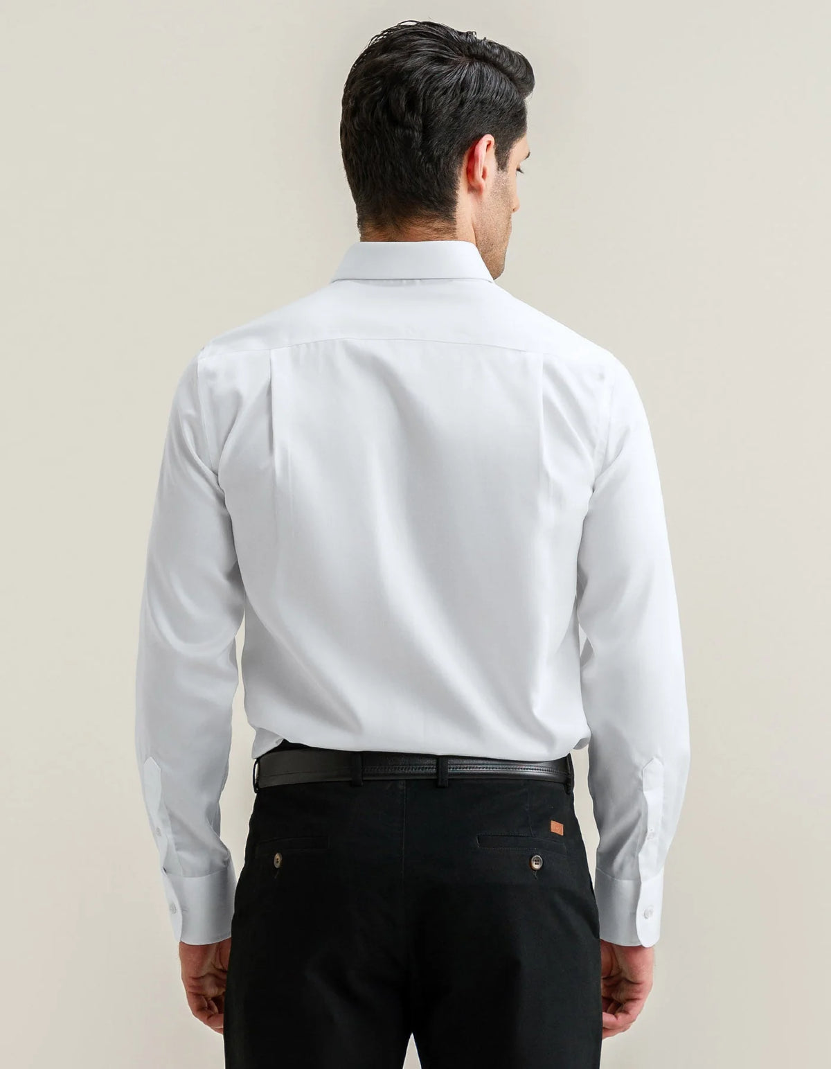 Men's White Easy Care Satin Shirt