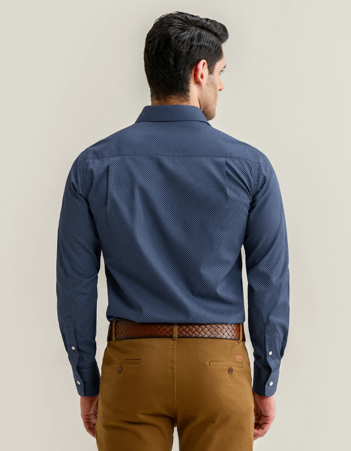 Men's Mini Floral Print Shirt – Navy Blue