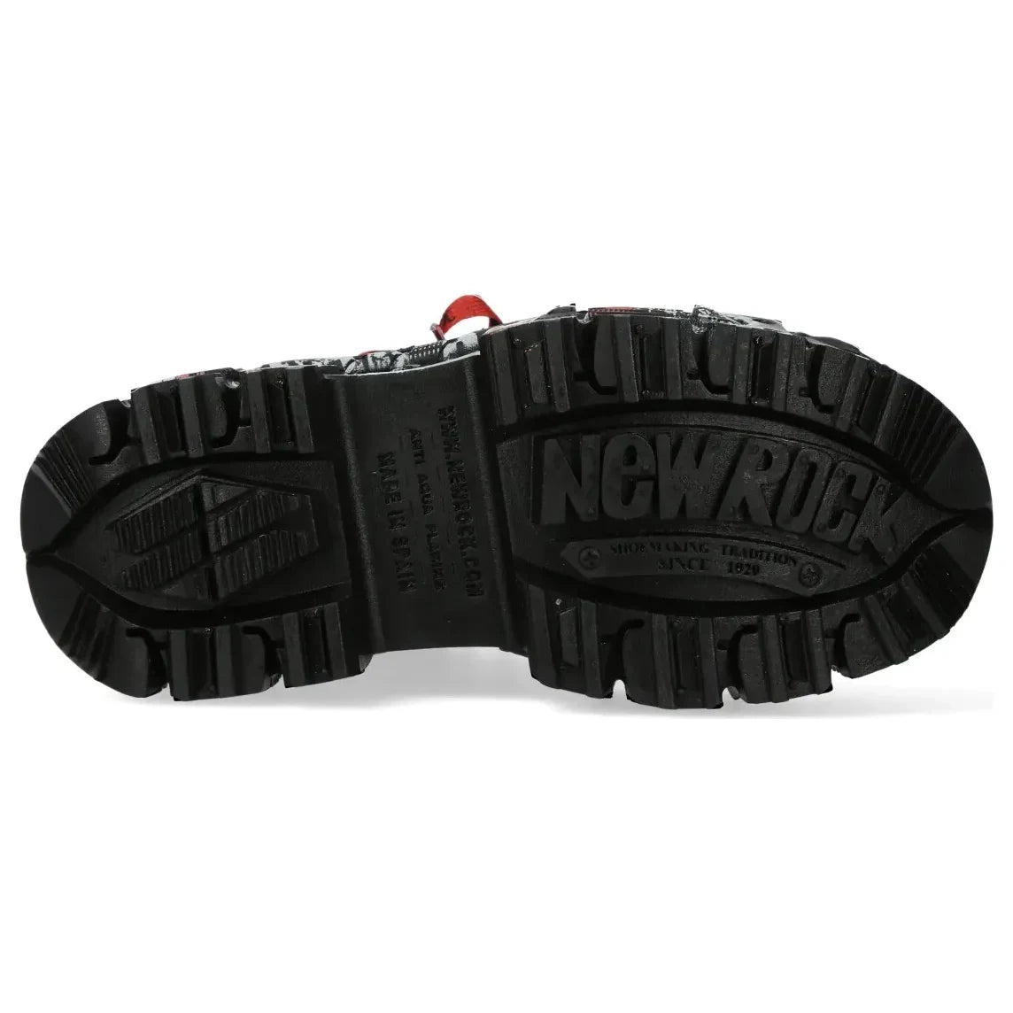 Men's New Rock WALL106-C9 Boots Metallic Black Leather Platform