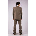 Mens Oak 3 Piece Tweed Suit Herringbone Wool Vintage Retro Fit - Knighthood Store