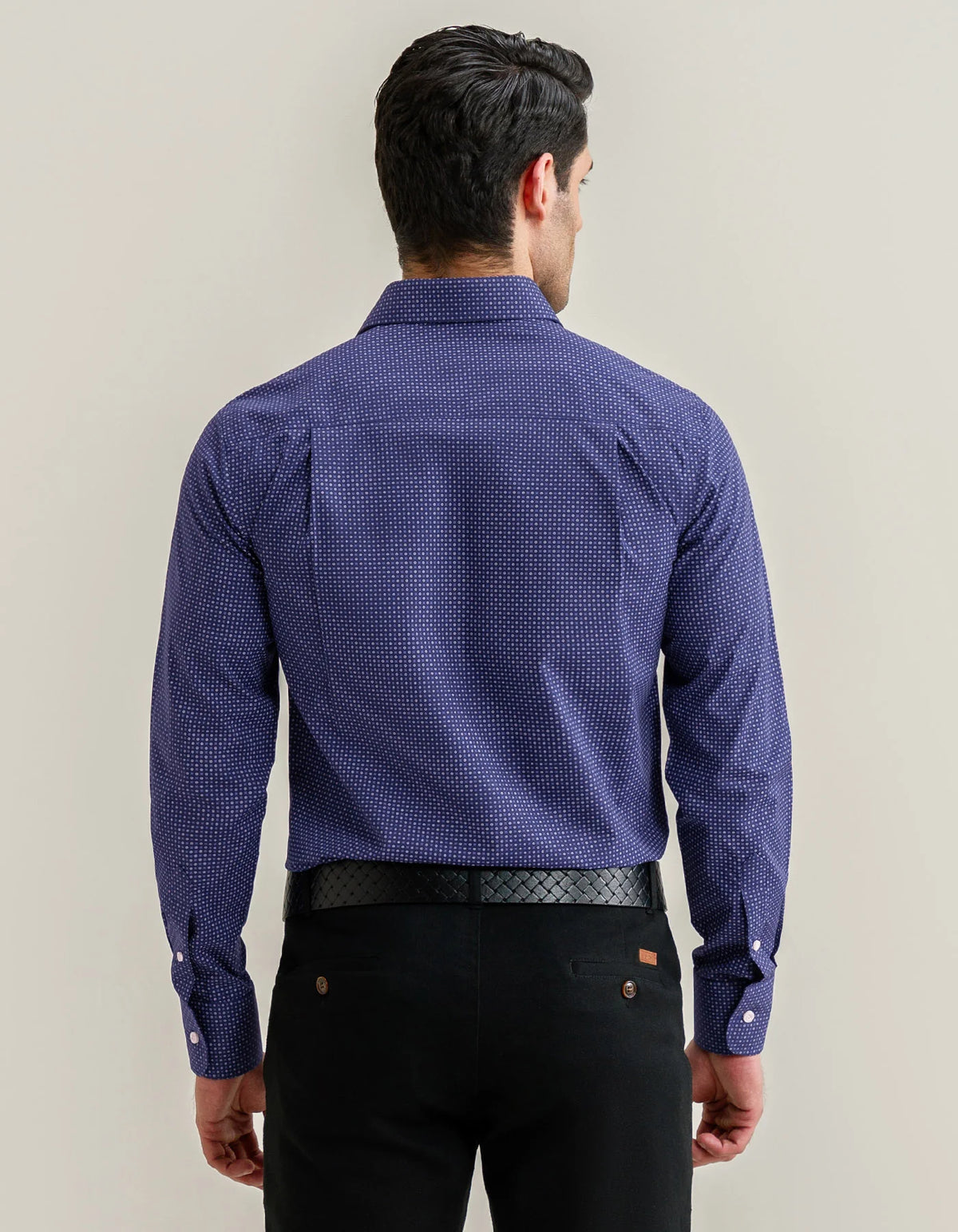 Men's Easy Care Patterned Shirt – Egyptian Blue