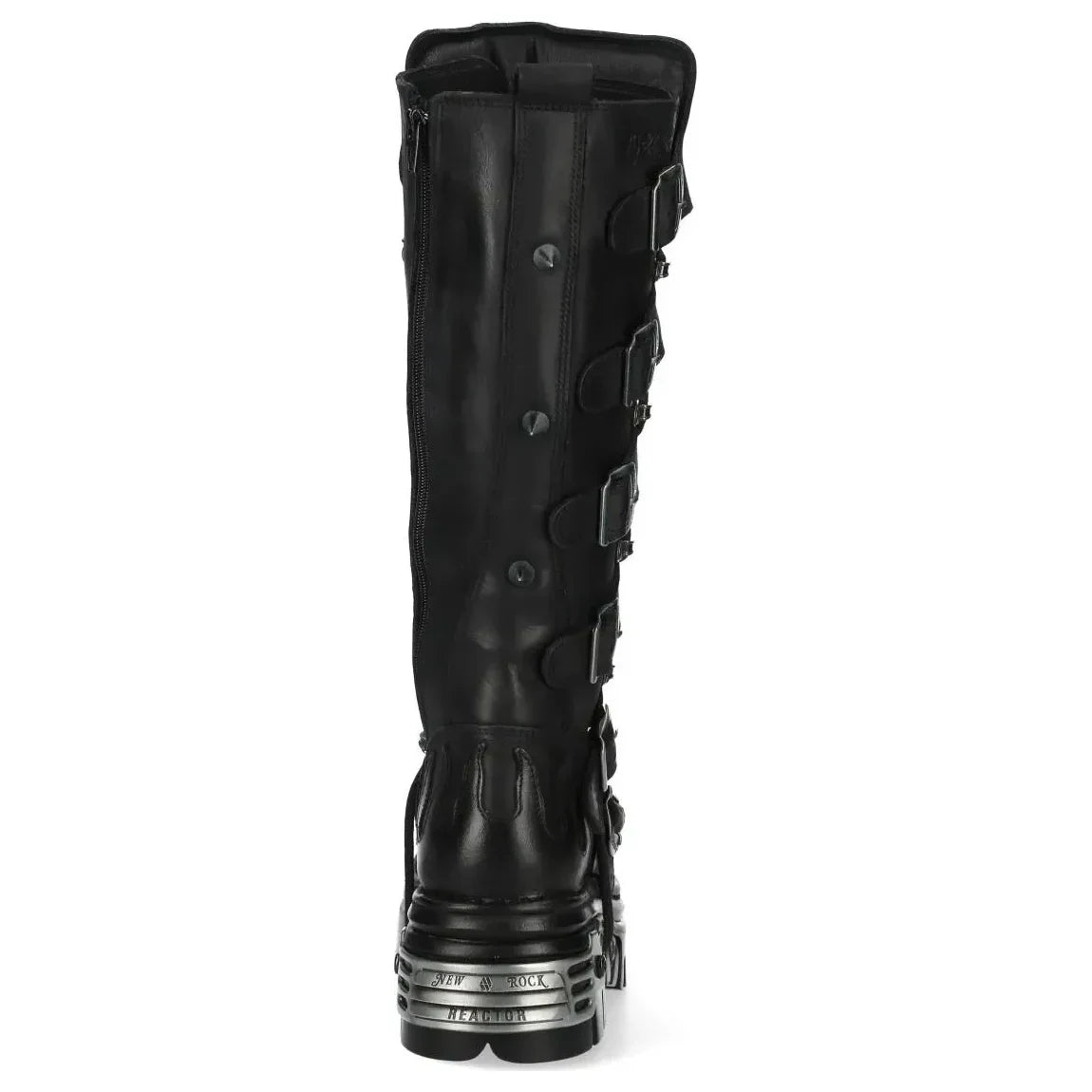 Women's New Rock M-161-C10 Knee High Black Leather Gothic Boots