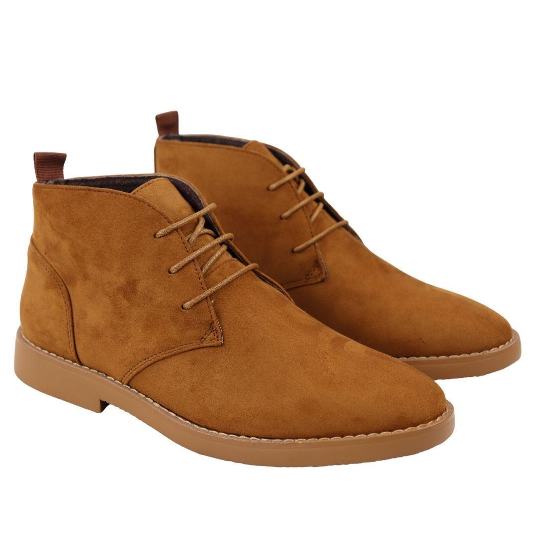 Mens's Chukka Desert Ankle Boots Lace Up Suede Shoes - Knighthood Store