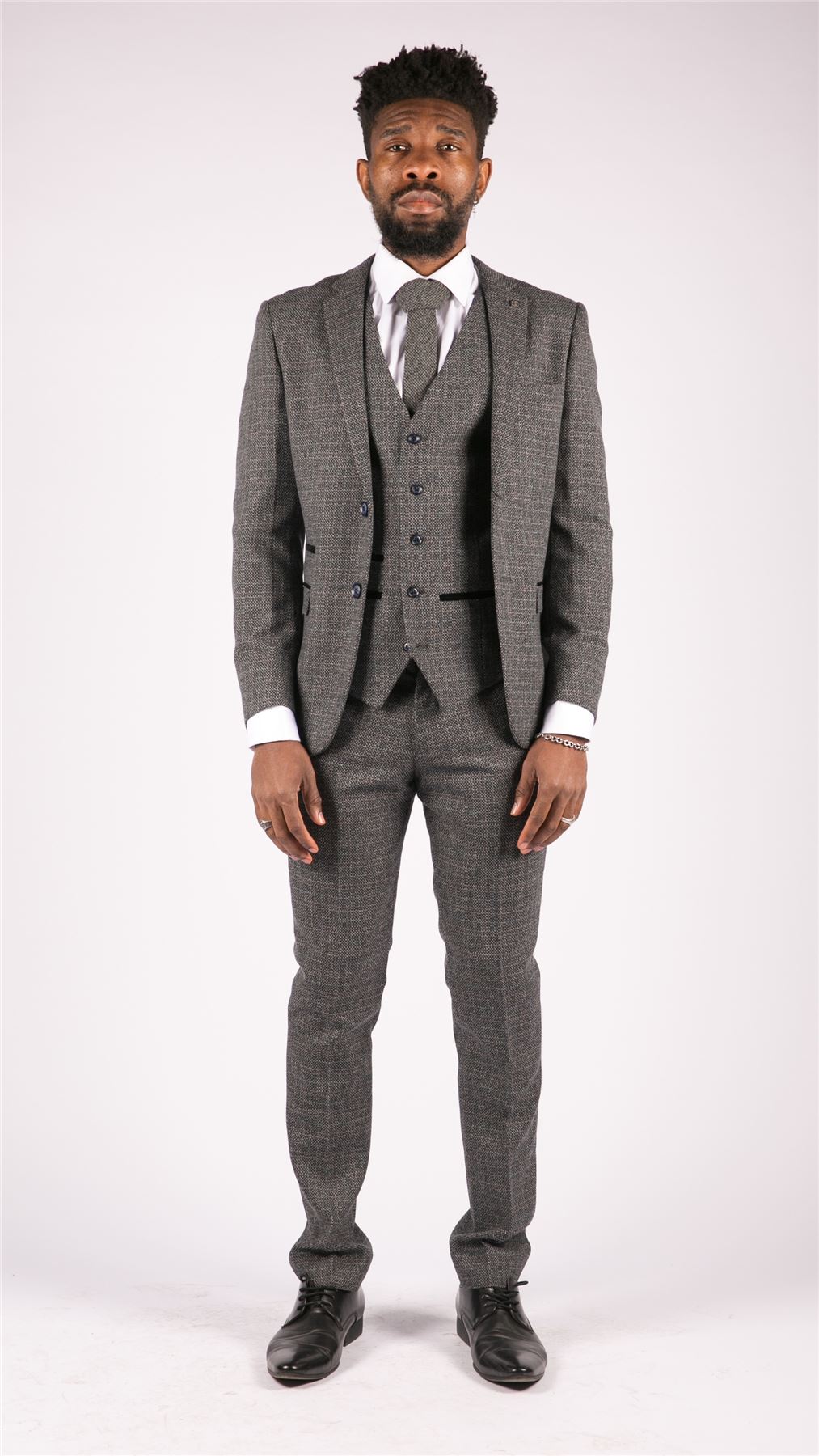 Mens 3 Piece Suit Tweed Check Vintage Retro Tailored Fit 1920s