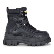 ASPHA COM1 - Women’s Black Combat Platform Boots