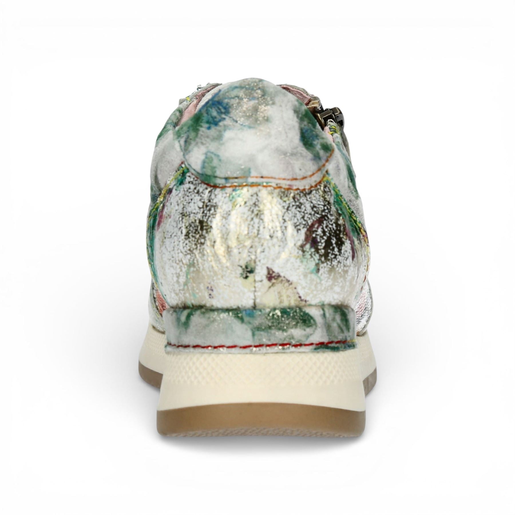 Gycmo 58 - Women's Green Floral Leather Sneakers