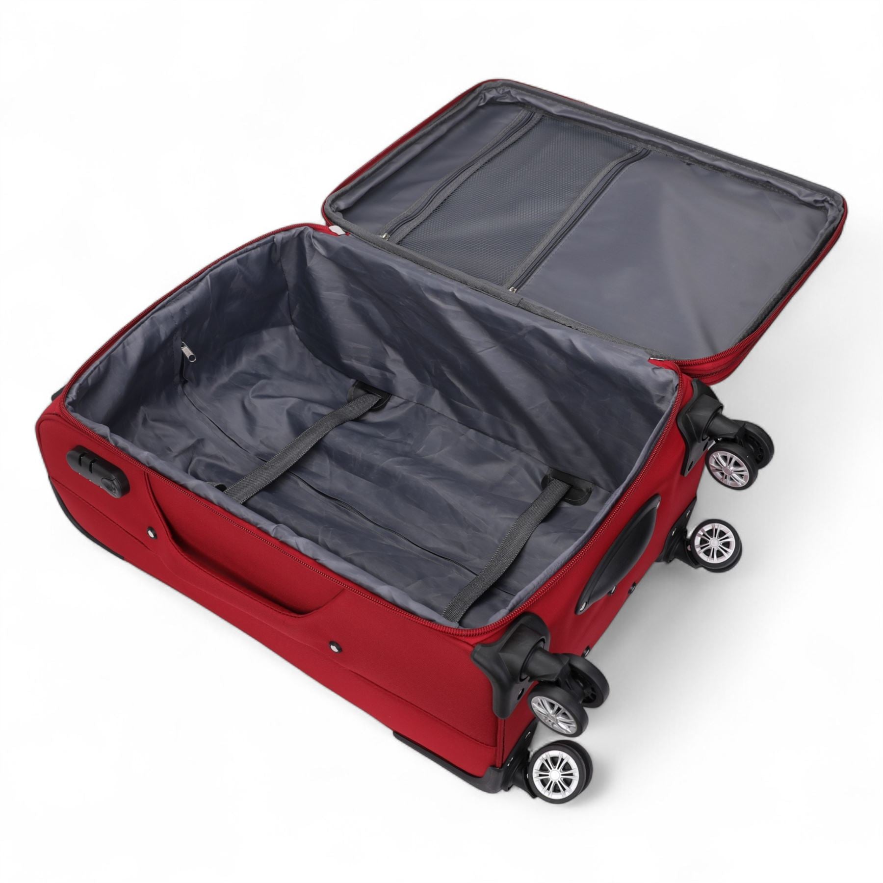 Lightweight Expandable Luggage Softshell 8 Weel Suitcase Set