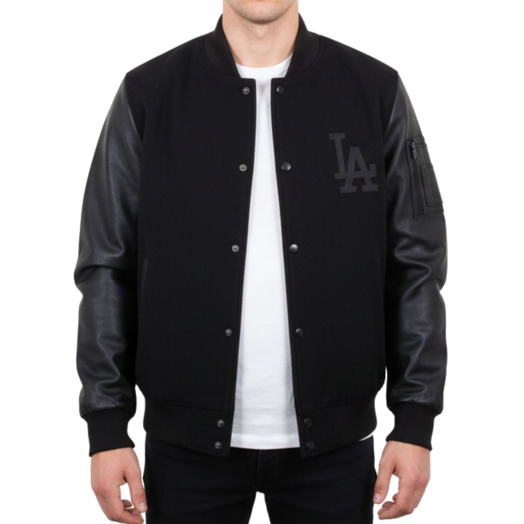 Men's LA Varsity Leather Bomber Jacket