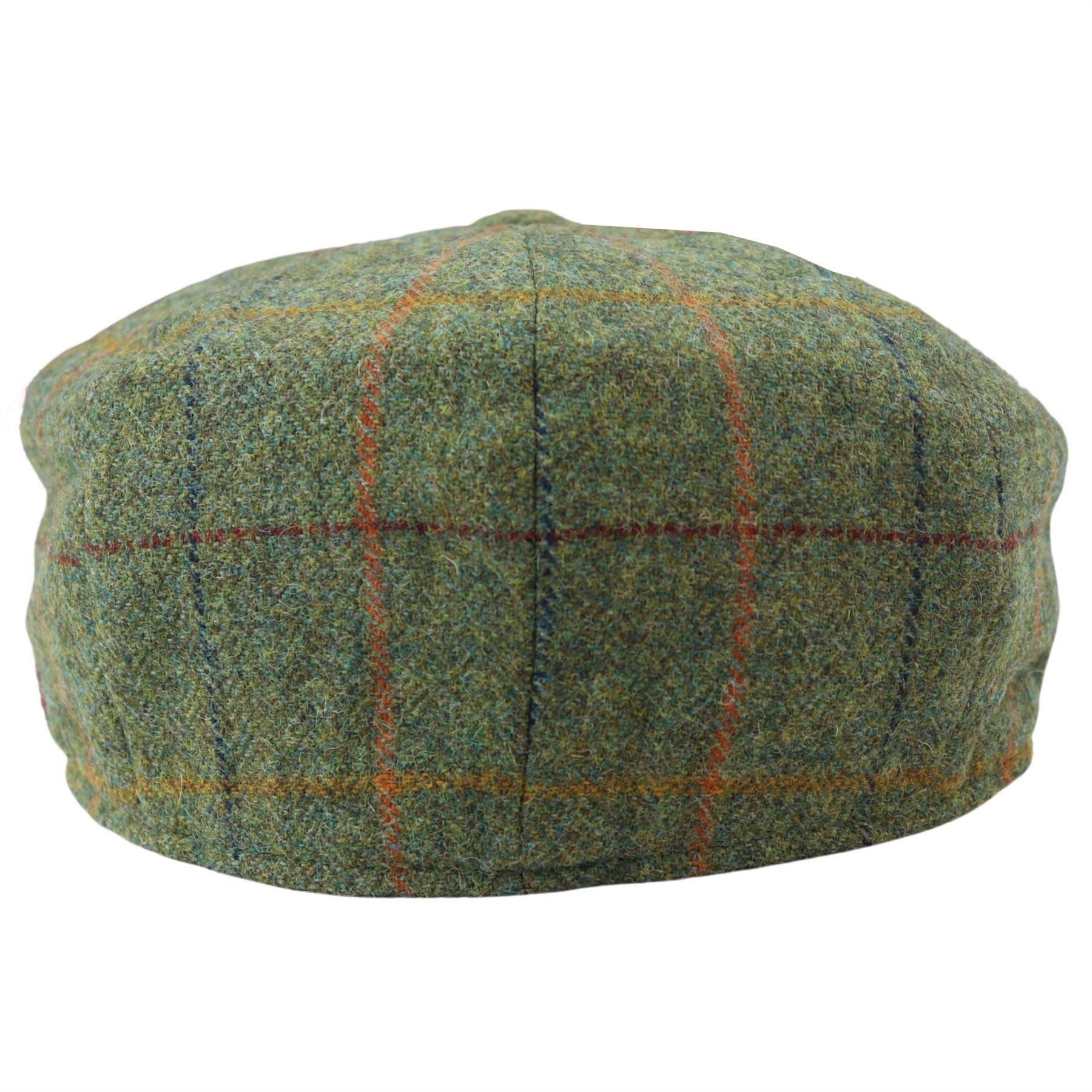 Mens 8 Panel Razor Baker Boy Hat Wool Tweed Blinders Newsboy Flat Cap Green Check - Knighthood Store