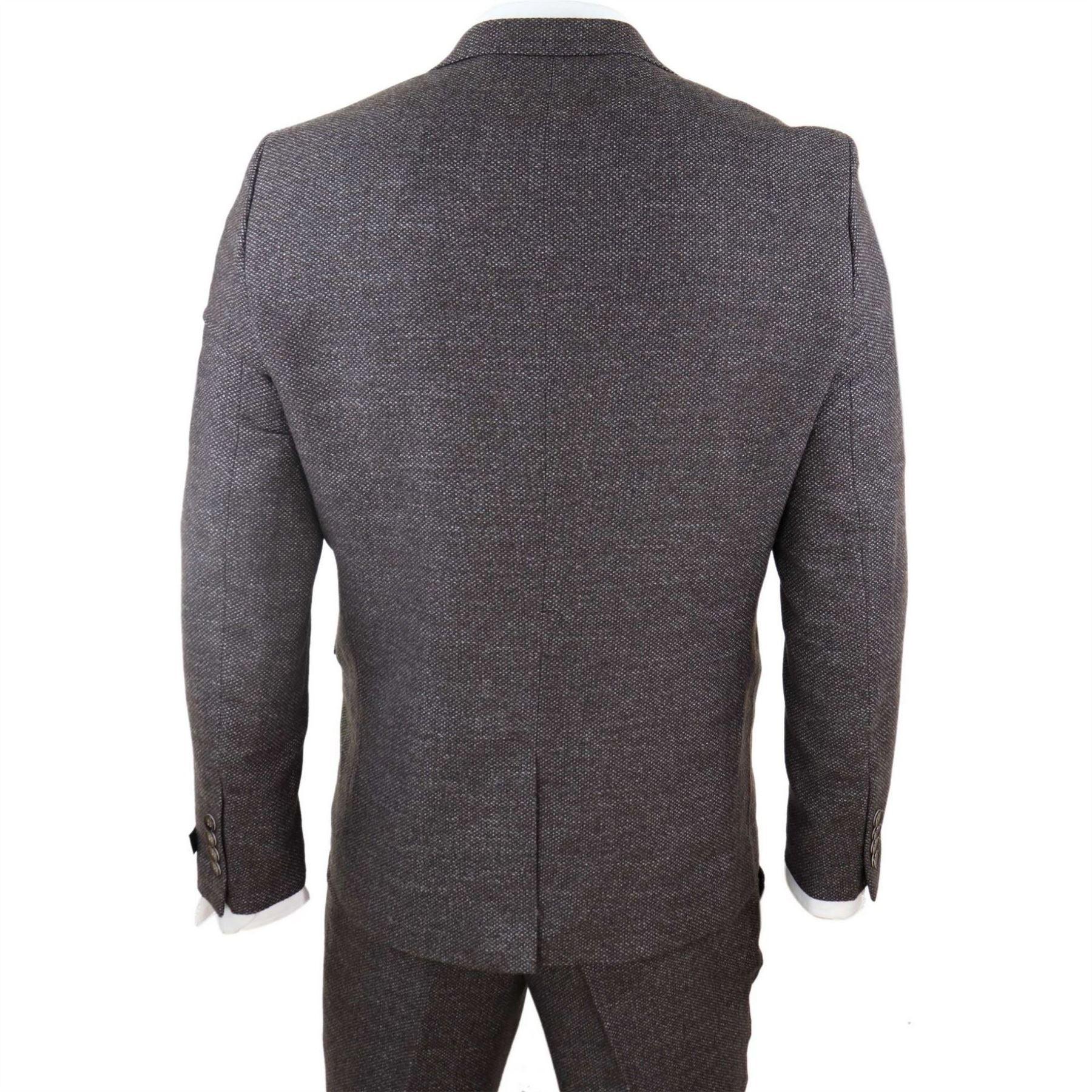 Mens Wool 3 Piece Suit Double Breasted Waistcoat Tweed 1920s - Knighthood Store