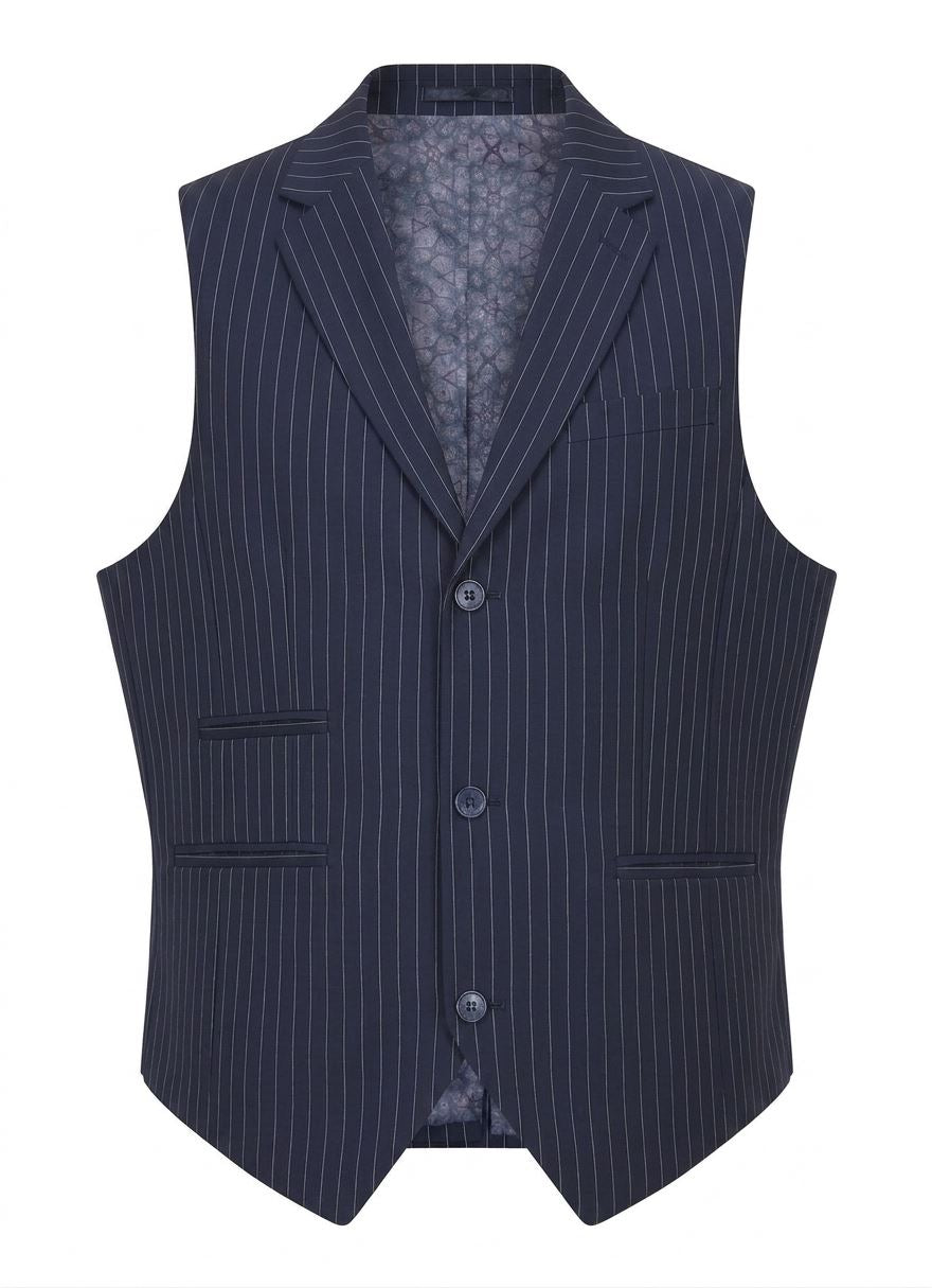 TPW-37 - Women's 3 Piece Navy Blue Pinstripe Suit