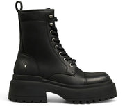 Destroy - Women's Black Mid Calf Leather Combat Boots