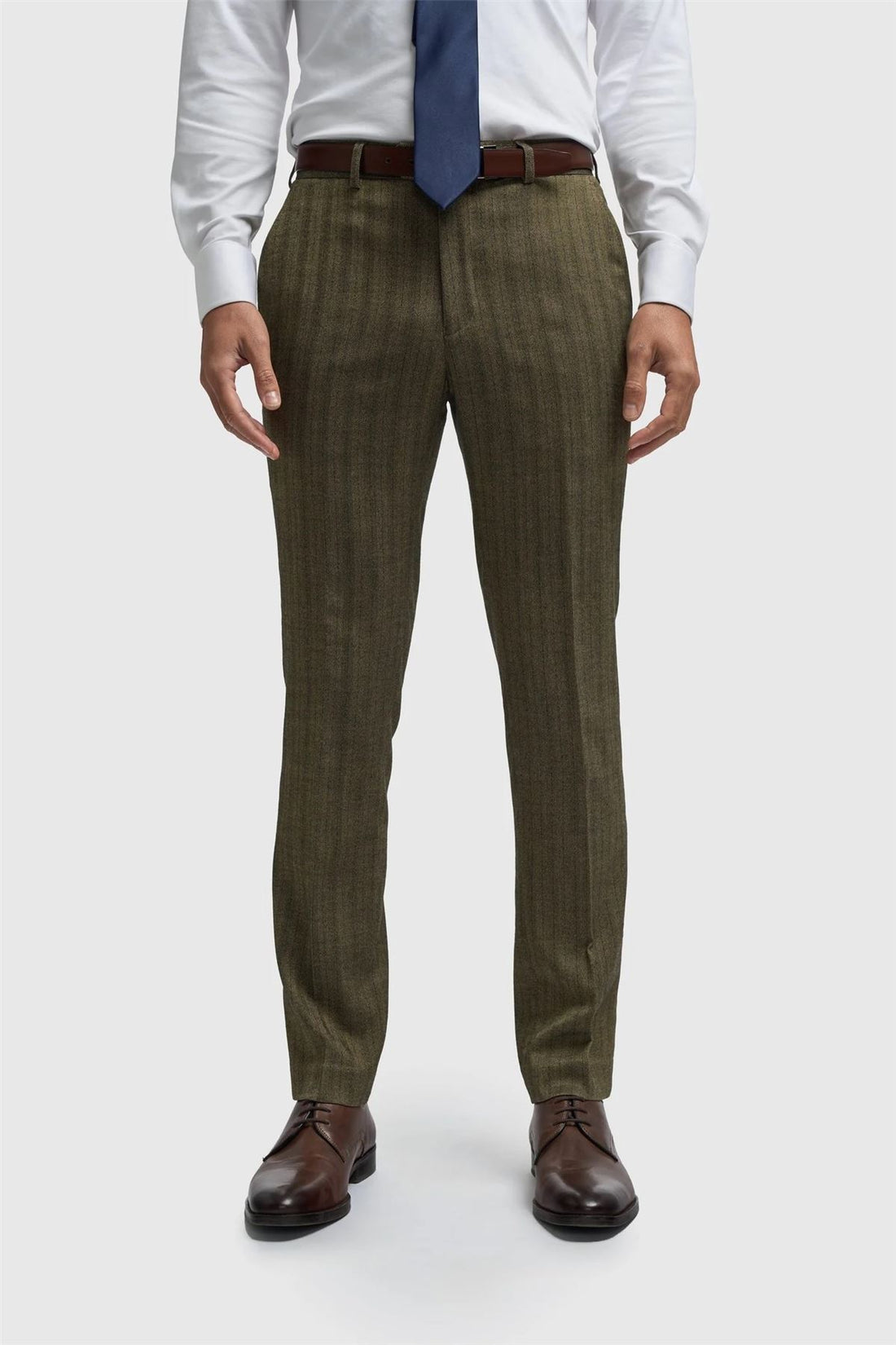 Damon - Men's Olive Green Tweed Trousers