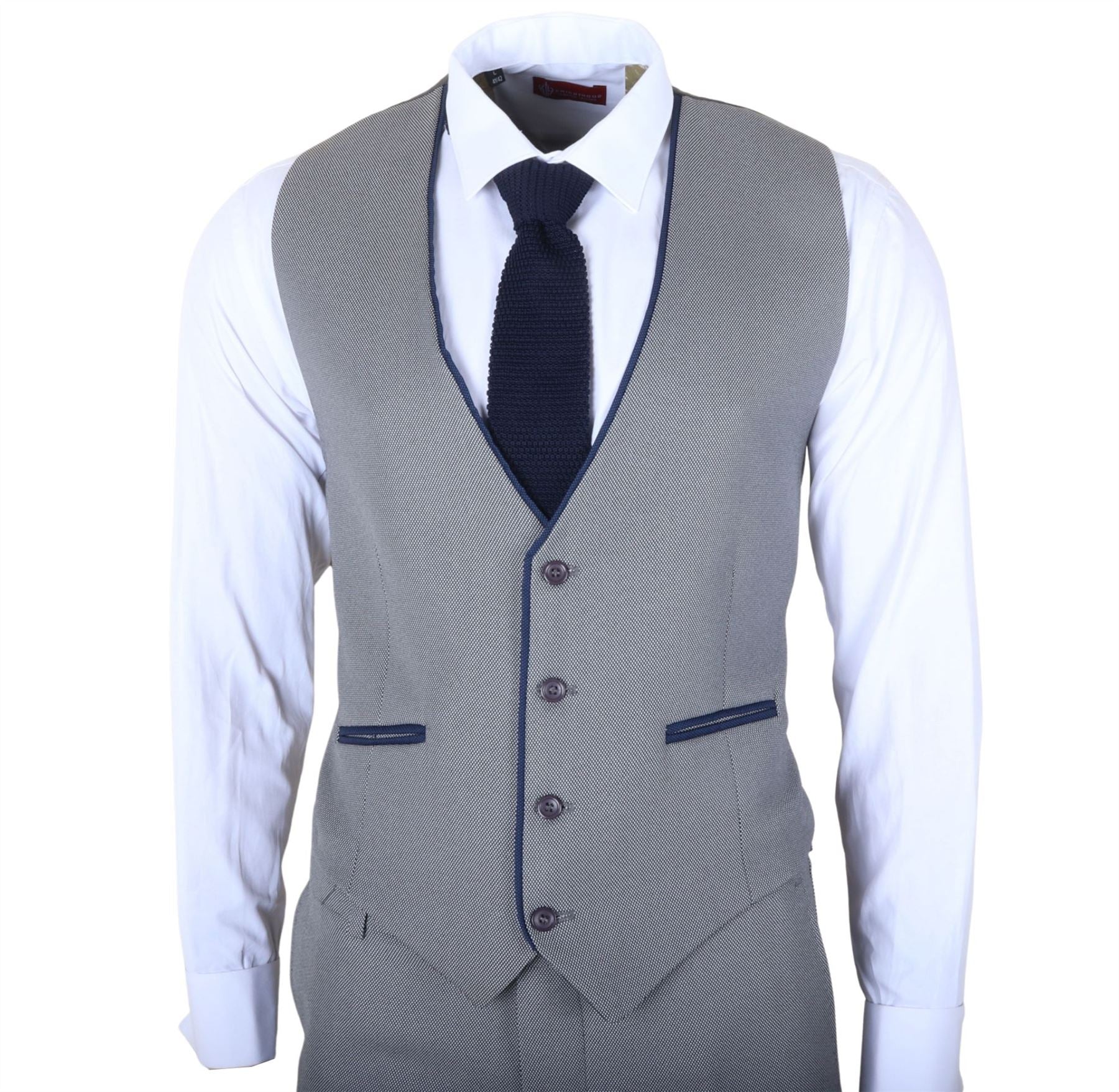 IM47 - Men's 3 Piece Grey Tailored Fit Suit