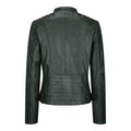 New Ladies Womens Real Leather Slim Fit Soft Zip Biker Style Jacket - Knighthood Store