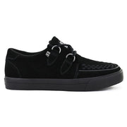 Pointed Creeper Sneaker Black Suede Platform Shoes