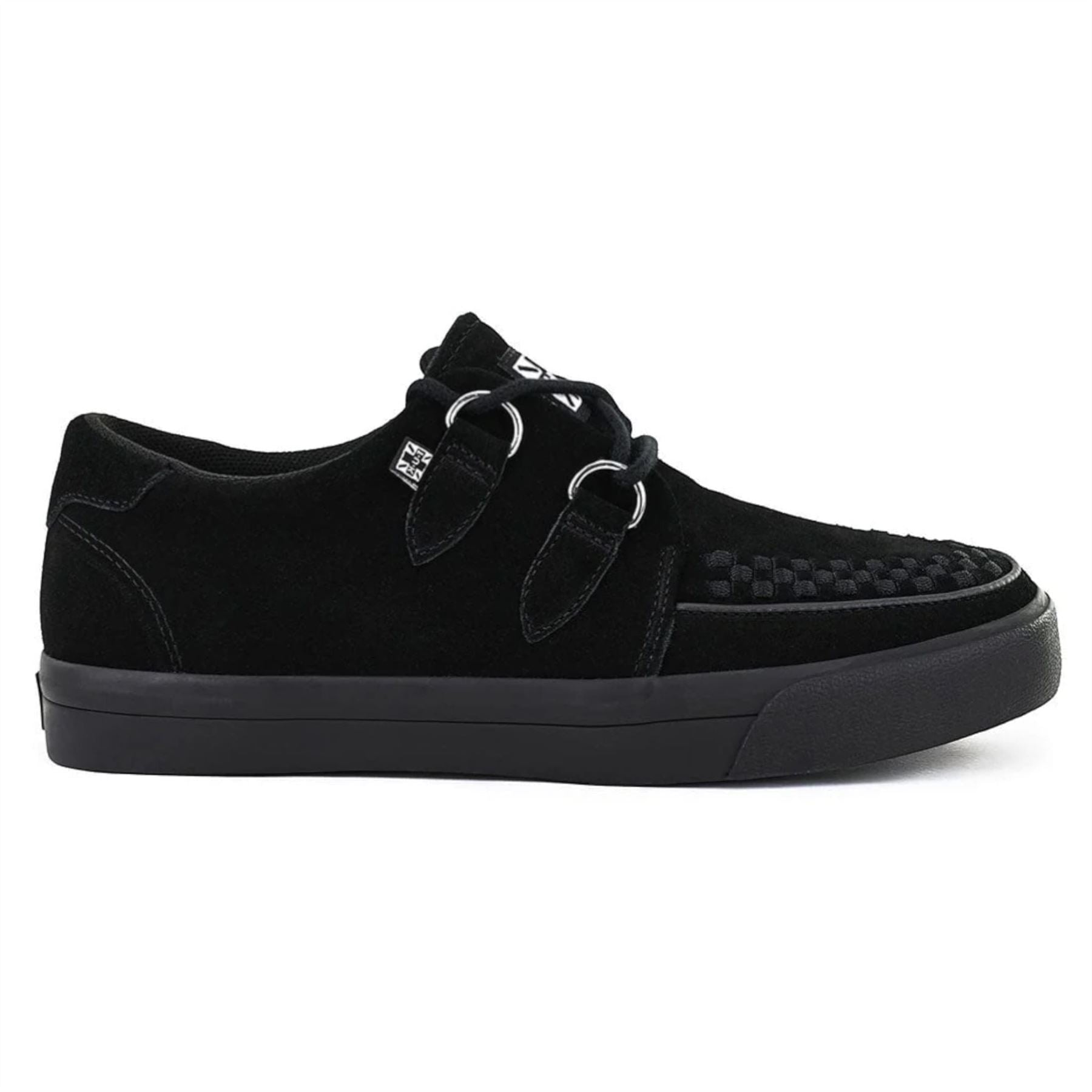 Pointed Creeper Sneaker Black Suede Platform Shoes