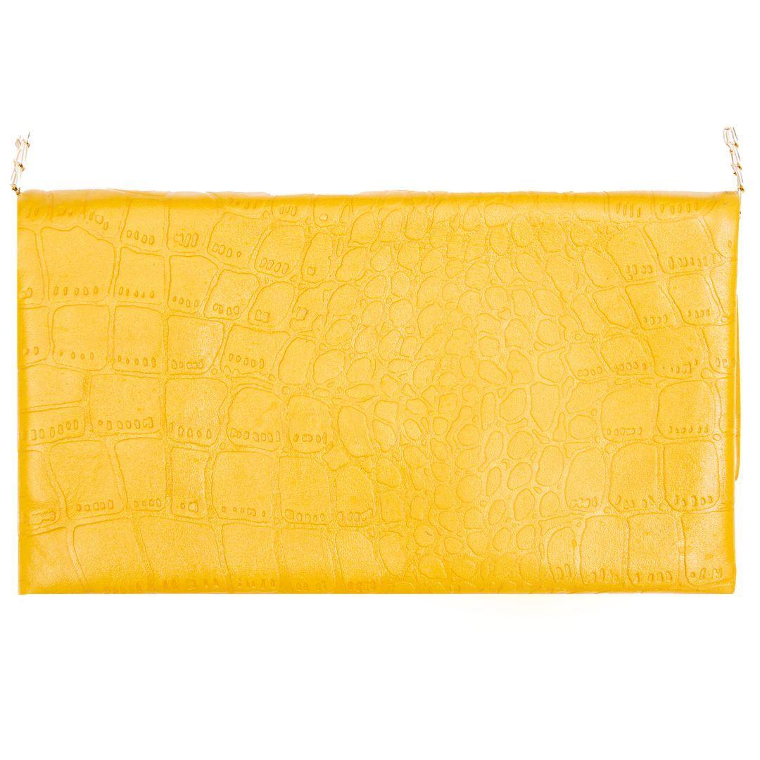 Womens Real Leather Hide Clutch Shoulder Bag Metal Chain Cross Body Textured - Knighthood Store