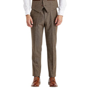 Oscar - Men's Brown Wool Blend Tweed Trousers