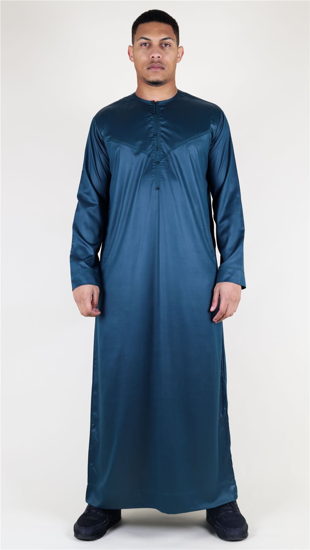 Men's Thobe Jubba Islamic Clothing Muslim Kaftan Emirati Omani Satin Robe
