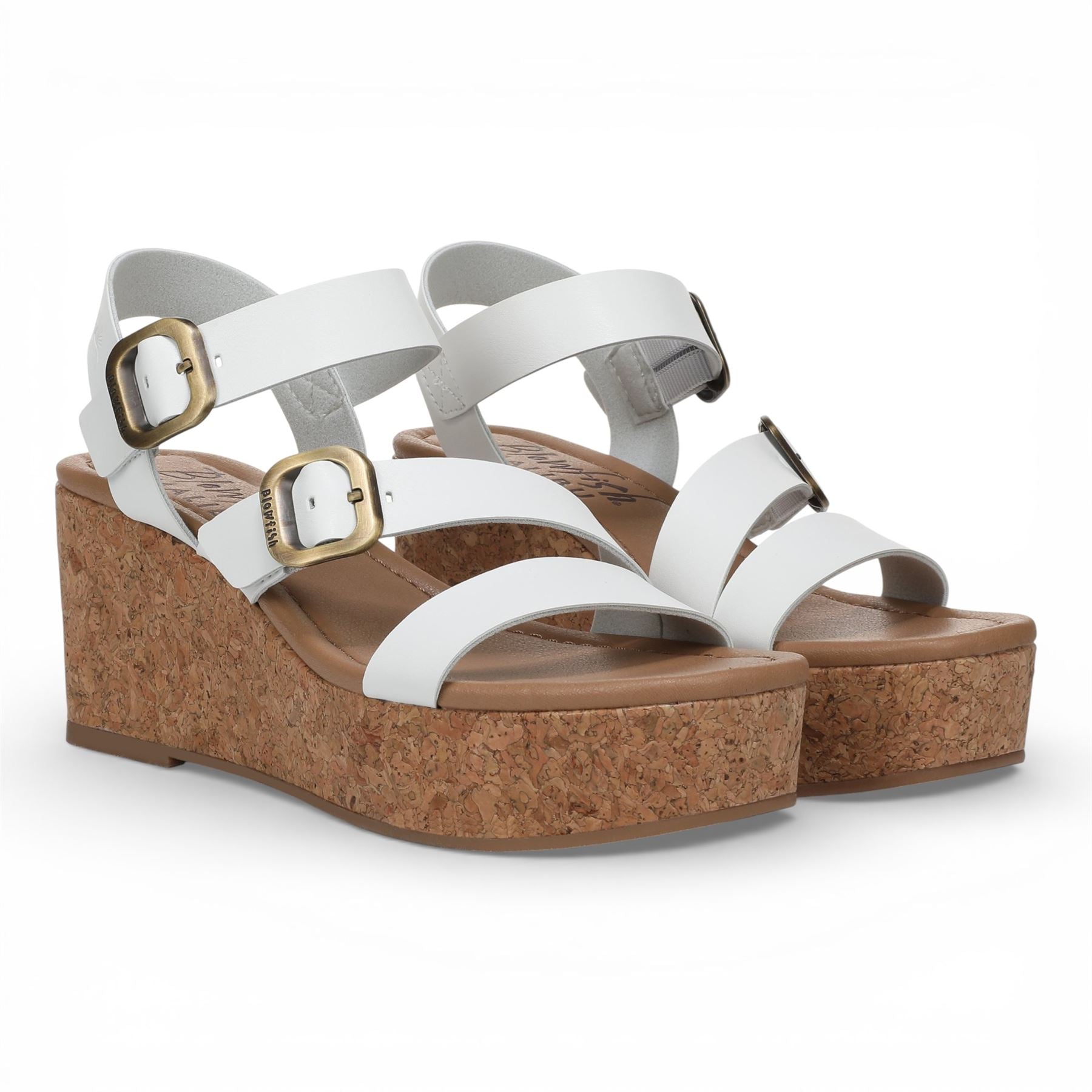 Ali - Women's White Wedge Strappy Espadrille Heel Sandals