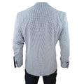 Mens 3 Piece Suit Grey Navy Contrasting Classic Summer Tailored Fit Regular Check - Knighthood Store