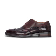 Harry - Men's Wine Patent Leather Brogue Shoes
