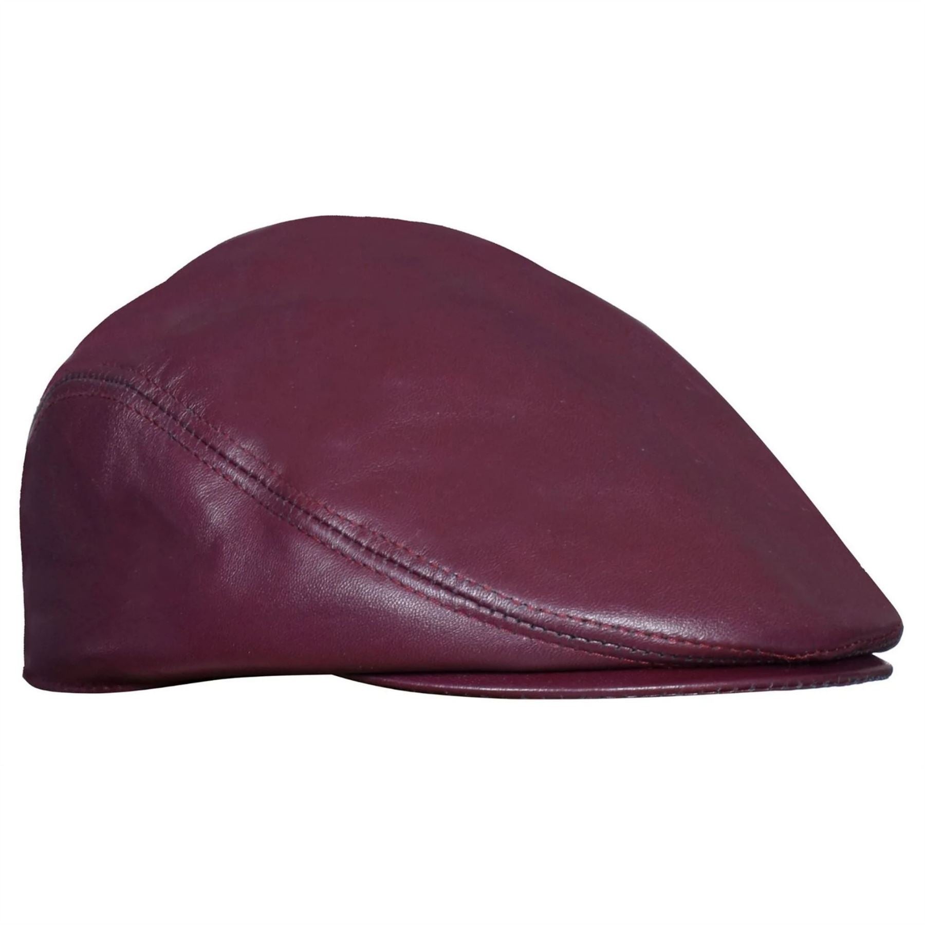 Men's Real Leather Ivy Newsboy Peaked Flat Cap