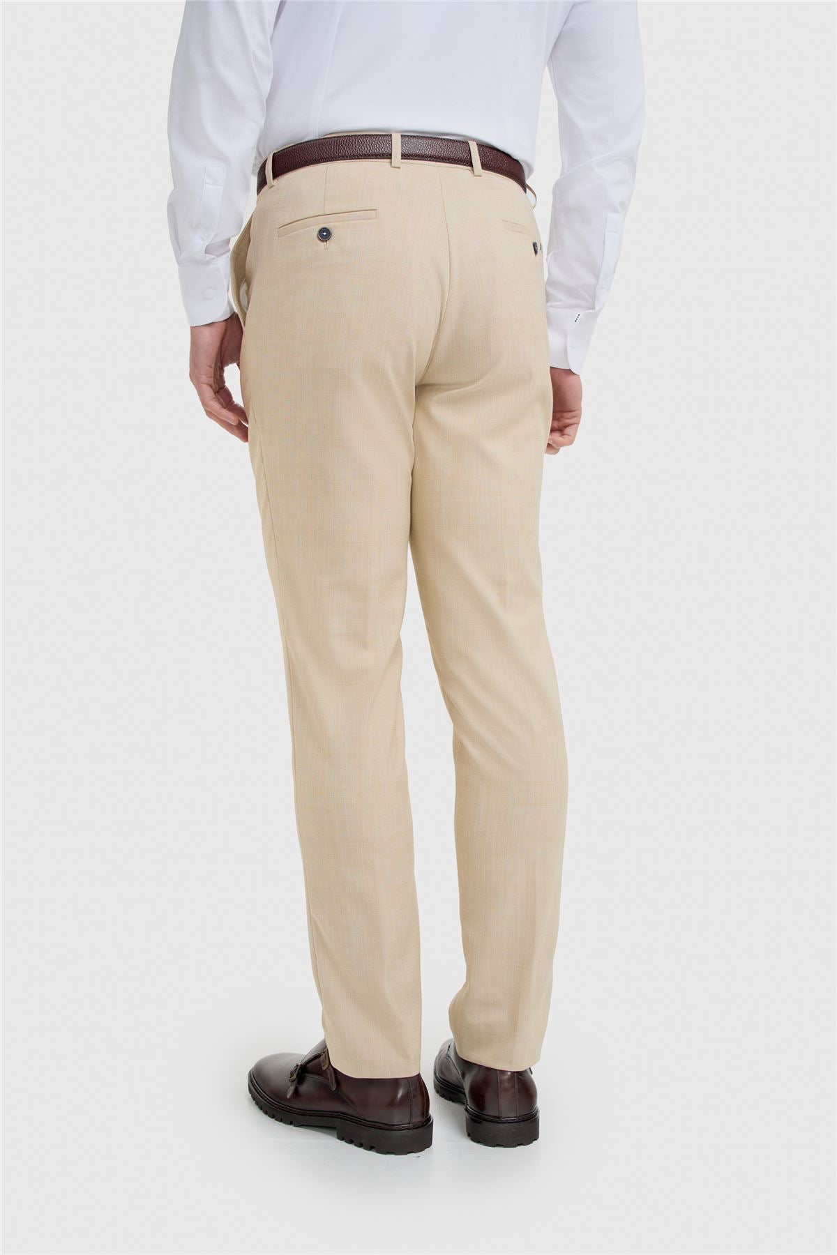 Camden - Men's Beige 3 Piece Check Suit